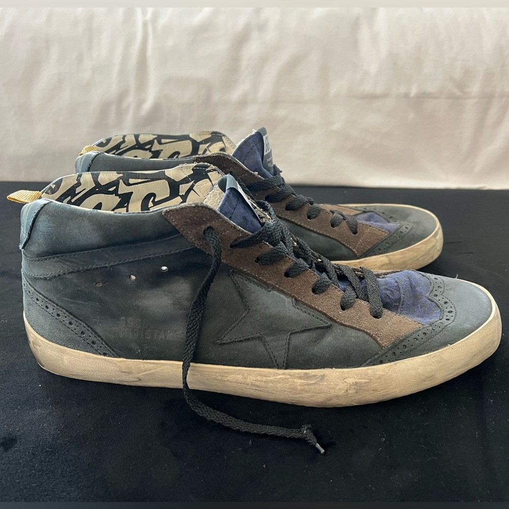 Golden Goose Midstar Black Purple Size 11 Mens Gently Worn